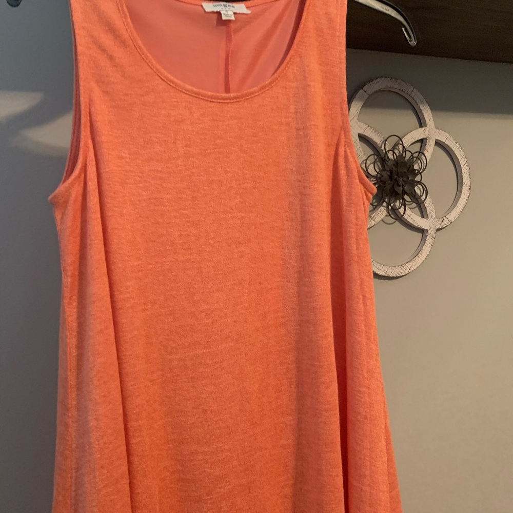 Orange tunic tank dress with lace hem